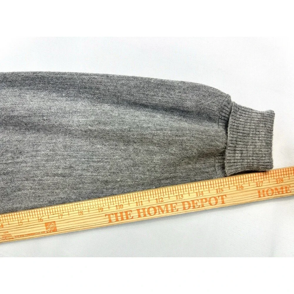 Vtg Arnold Palmer Gray Acrylic Union Made Cardigan Sweater Grandpa Large